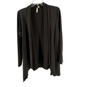 Pure Jill J Jill Black Open Front Cardigan Sweater Pima Cotton Modal Stretch XL